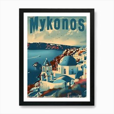 Mykonos 2 Art Print Framed Wall Art Poster Canvas Print Picture