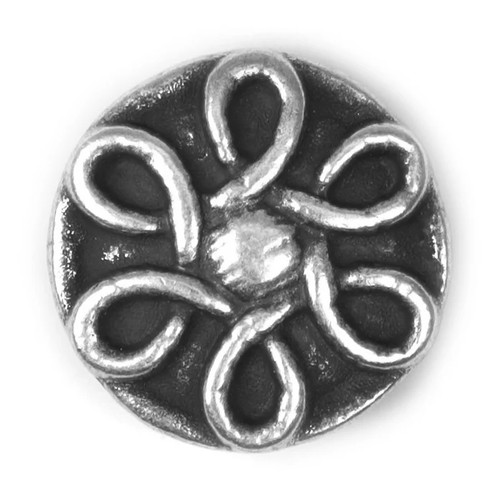 Round metal shank - button, with