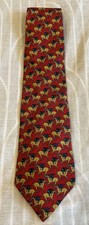 TM Lewin Tie - Horse Racing - Red - Good Condition