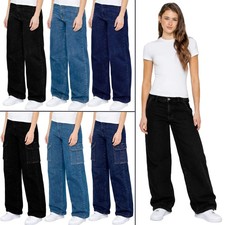 Enzo Ladies Baggy Jeans Womens