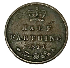 Victoria 1844 copper half
