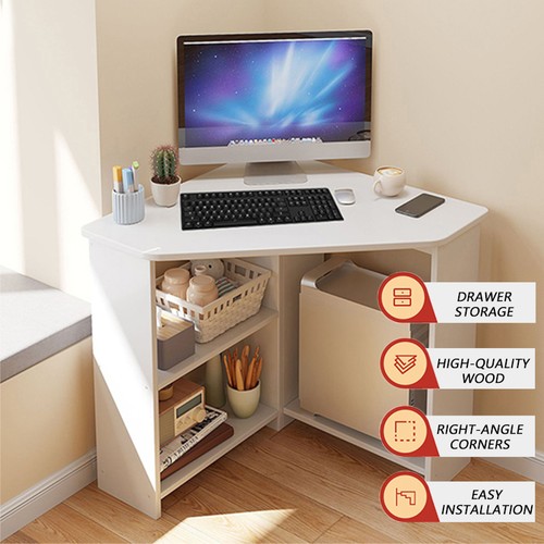 Wooden corner computer - wooden, desk