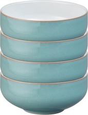 Denby - Azure Blue Cereal Bowls Set of 4 - Dishwasher Microwave Safe Crockery 8