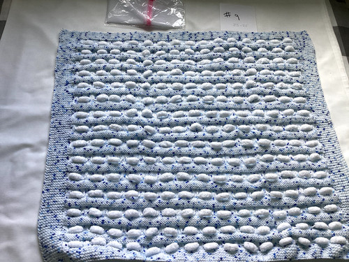 Hand knitted blue fleck - , &