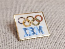 Vintage IBM Olympic Rings Enamel Lapel Pin