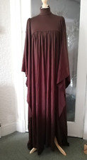 Spectacular Rare 1970s Gina Fratini Chocolate Brown Maxi Dress w. Angel Sleeves