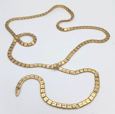 Vintage gold tone skinny SNAKE head belt 80s 90s or necklace metal disco retro