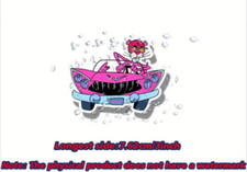 Pink Panther Cool Racing Car Cartoon Car Bumper Sticker Decal 7 cm laptop phone