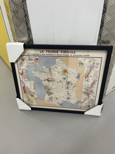 Framed old map vineyards - old,