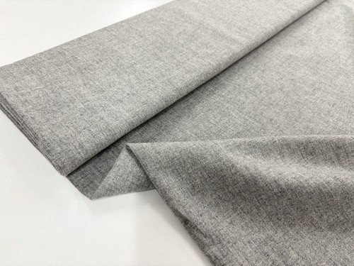 Grey poly wool fabric soft - grey,