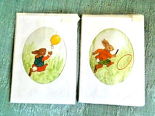 Beatrix potter Greetings Cards Pair Fabric prints  Rabbit unused with envelopes