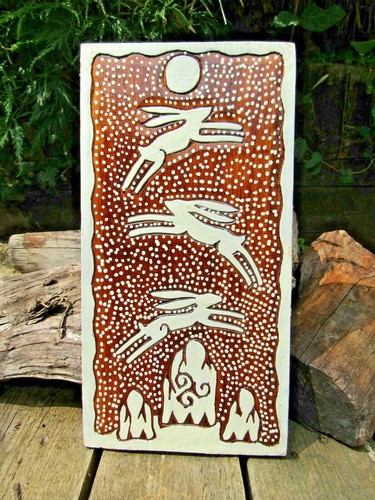 Hand carved made - wooden, hare