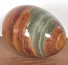 Twin Colour Striped Agate Stone Egg, Approximately 7cm Long, Lovely Condition