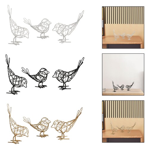 Bird statue ornament - 3x,