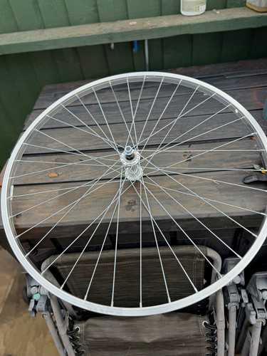 Silver front bike wheel - 26,