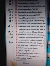 Various Howard Rotovator manuals /,instructions/,parts lists  as pictured CDR.