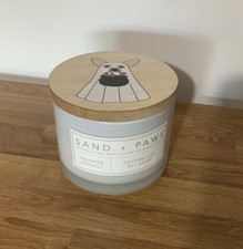 SAND & FOG Haunted Harvest Scented 2 WICK Candle *Used* Ghost Dog Halloween