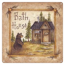 Metal Signs Bath House Bear