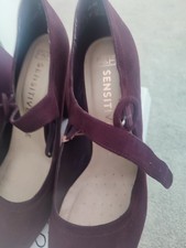 New with Tags Ladies Block Heel Burgundy Mary Jane Shoes Sensitive Sole Size 6