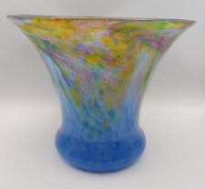 Monart Art Glass Vase Sky Blue