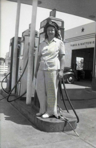 Gas pumps attendant - gas, at