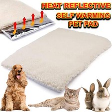 Self Heating Pet Pad Warm Soft Faux Fur Cover Cat Dog Bed Mat Comfy Thermal Rug
