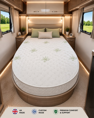 Caravan island bed - bed, mattress