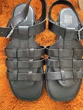 Biba black leather sandals - biba, 5