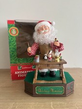 Vintage Telco Animated & Musical Santa Toy Maker At Bench Christmas Memories VGC