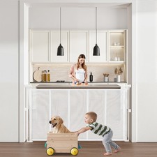 VEVOR Retractable Baby Gate 870 mm Tall Extend to 1400 mm Wide Kids Pets White