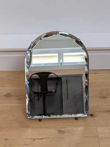 Vintage arched art deco mirror - vintage,