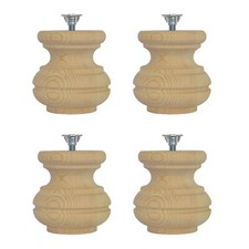 Pack of 4 Wooden Pine Wood