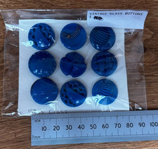 Blue Patterned Vintage Glass