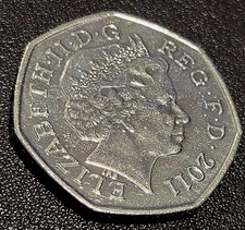 2011 London Olympics 50p Coin – Weightlifting Design, Rare Collectible!
