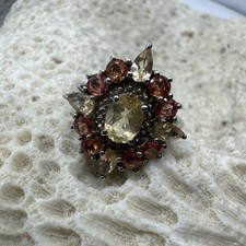 Ouro Preto Imperial Topaz & Songs Sunset Sapphire Sterling Silver Ring ATGW R-S