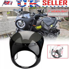7'' inch Universal Motorcycle Headlight Fairing Screen Windshield For Cafe Racer