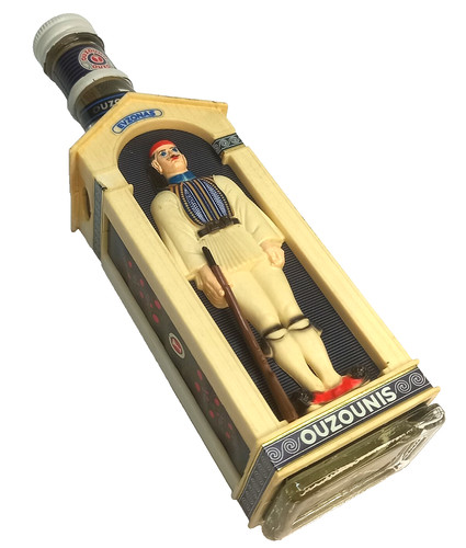 Vintage greek ouzo bottle - vintage,