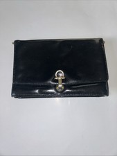Vintage Jane Shilton Black Patent Leather Clutch Bag
