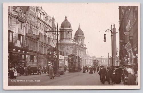 Antique postcard tram rppc - antique,