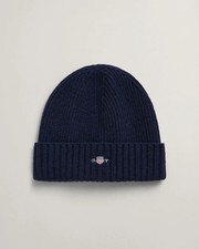 GANT Unisex Shield Wool Beanie - 410 Marine