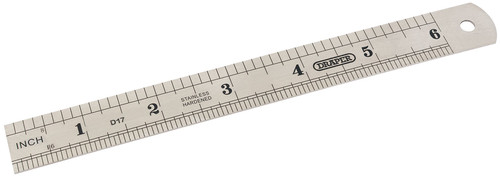 Draper steel rule - draper, 150mm/6x19mm