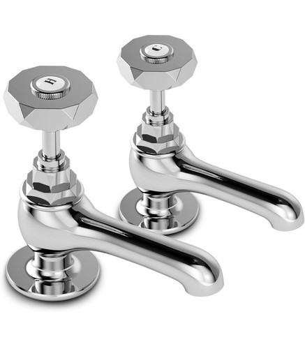 Chrome brass pillar taps hot - chrome,