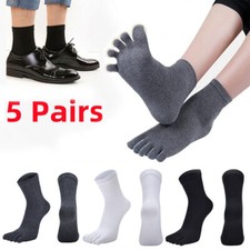 5 Pairs Five Toe Socks Absorbent Stockings Men's Cotton Blend Soft Five Fingers