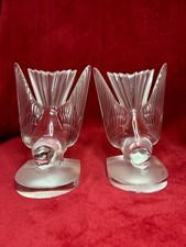 Lalique "Hirondelle" Pair of Bookends modelled as Swallows designed in 1928