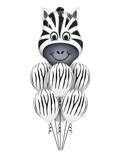 Zebra jungle balloons 7pcs - zebra,