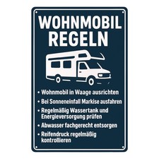 Motorhome Rules Tin Sign |