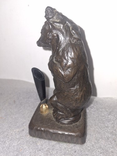 Bronze bear with monkey - bear, a