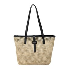 Large Capacity Straw Weaving Tote Bag Hollow Out Handbag Shoulder Bag  Women