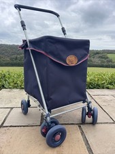 Deluxe Sholley Shopping Trolley navy blue Walking Aid Folding 6 wheeled foldable