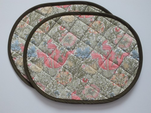 Pair quilted oval table - pair,